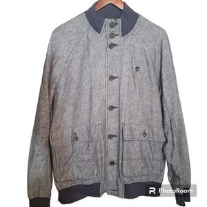 Timberland Men's White and Blue Jacket